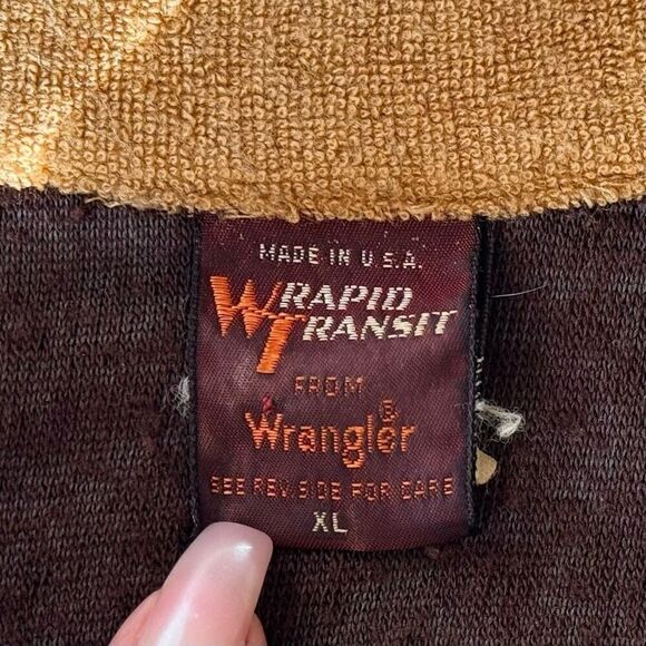 Vintage Wrangler Rapid Transit Terry Cloth Pullover Long Sleeve Men's XL - Picture 4 of 8
